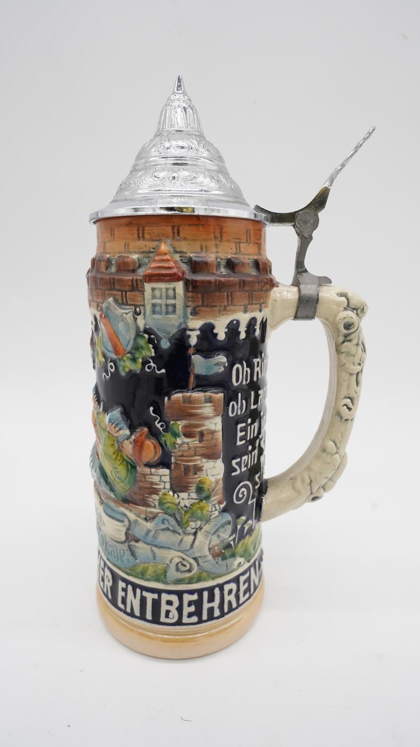 A collection German salt glaze steins in various sizes along with a Crown Ducal Harmony Guinness - Image 20 of 31