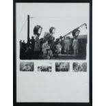 A framed and glazed set of film stills from 'Oh Mr Porter' taken in Basingsgoke goods yard by