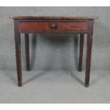 A 19th century distressed painted side table. H.76 W.86 D.56cm