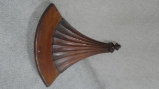 A large mahogany corner wall bracket. H.55cm (In need of some repair as photographed).