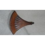 A large mahogany corner wall bracket. H.55cm (In need of some repair as photographed).