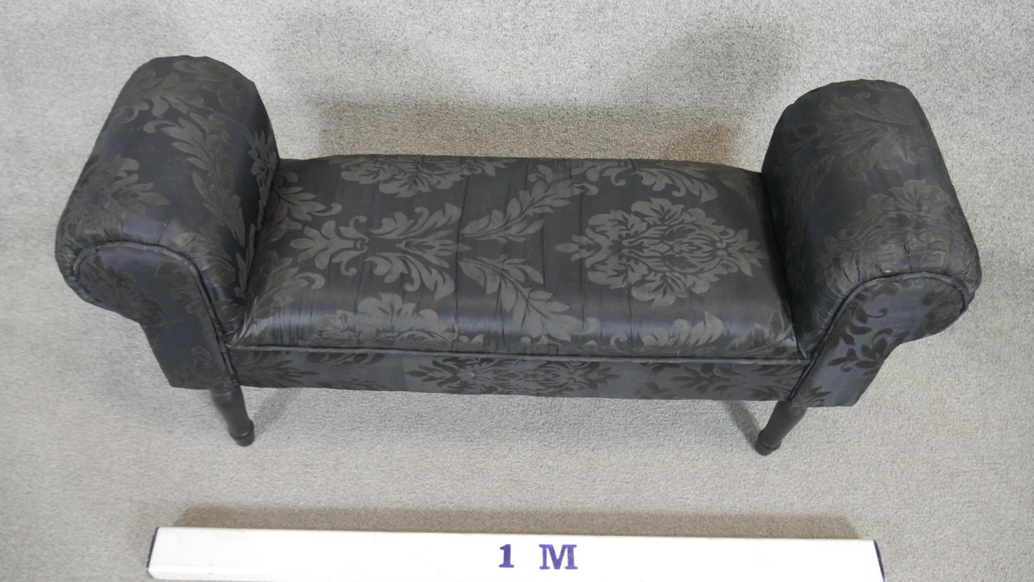 A contemporary upholstered scroll end window seat. H.55 W.100 D.30cm - Image 2 of 3