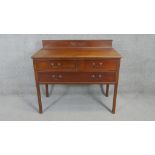 An Edwardian mahogany two drawer chest. H.94 W.107 D.53cm