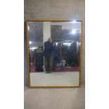 A large C.1900 gilt framed overmantel mirror. H.153 W.120cm