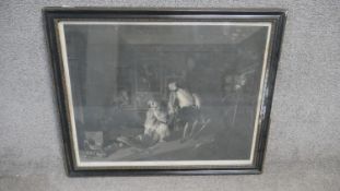 A framed and glazed 19th century engraving, 'Marriage a La Mode, Plate V' engraved by Richard
