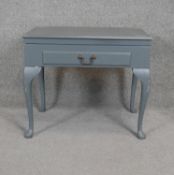 A painted Georgian style cutlery canteen cabinet with fitted interior. H.54 W.62 D.42cm