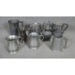 A miscellaneous collection of 19th century pewter and silver plated ware.