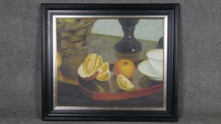 A large framed oil on canvas, still life fruit, signed Masson. W.95 H.86