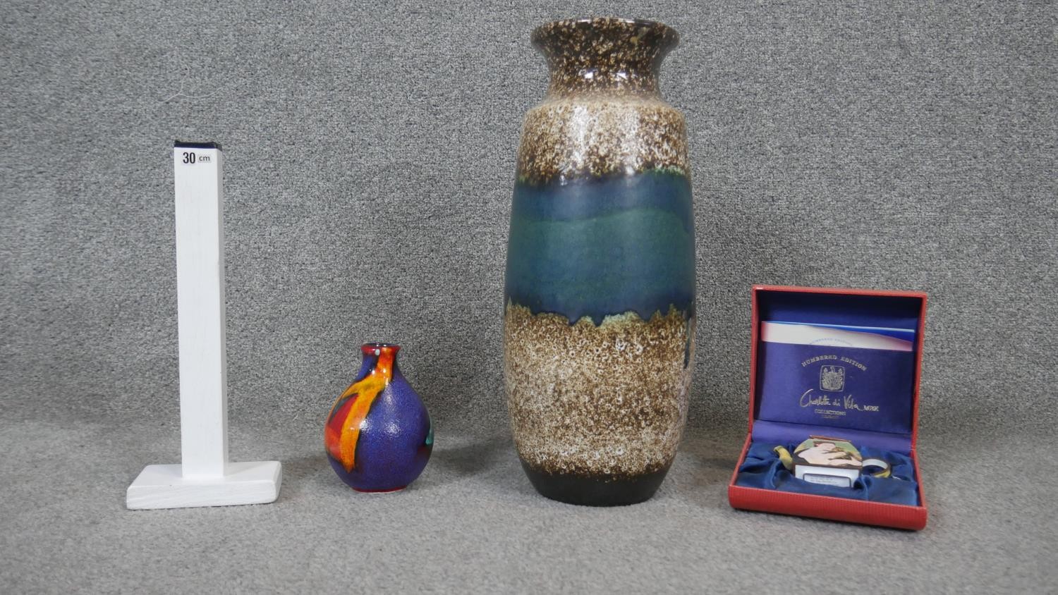 A collection of ceramics and metal ware. Including a Poole pottery multi colour glaze vase, a West - Image 2 of 8