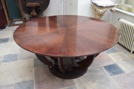 A large contemporary section veneered dining table. H.76 W.160cm