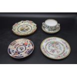 A miscellaneous collection of chinaware. Including, two 19th century handpainted floral design