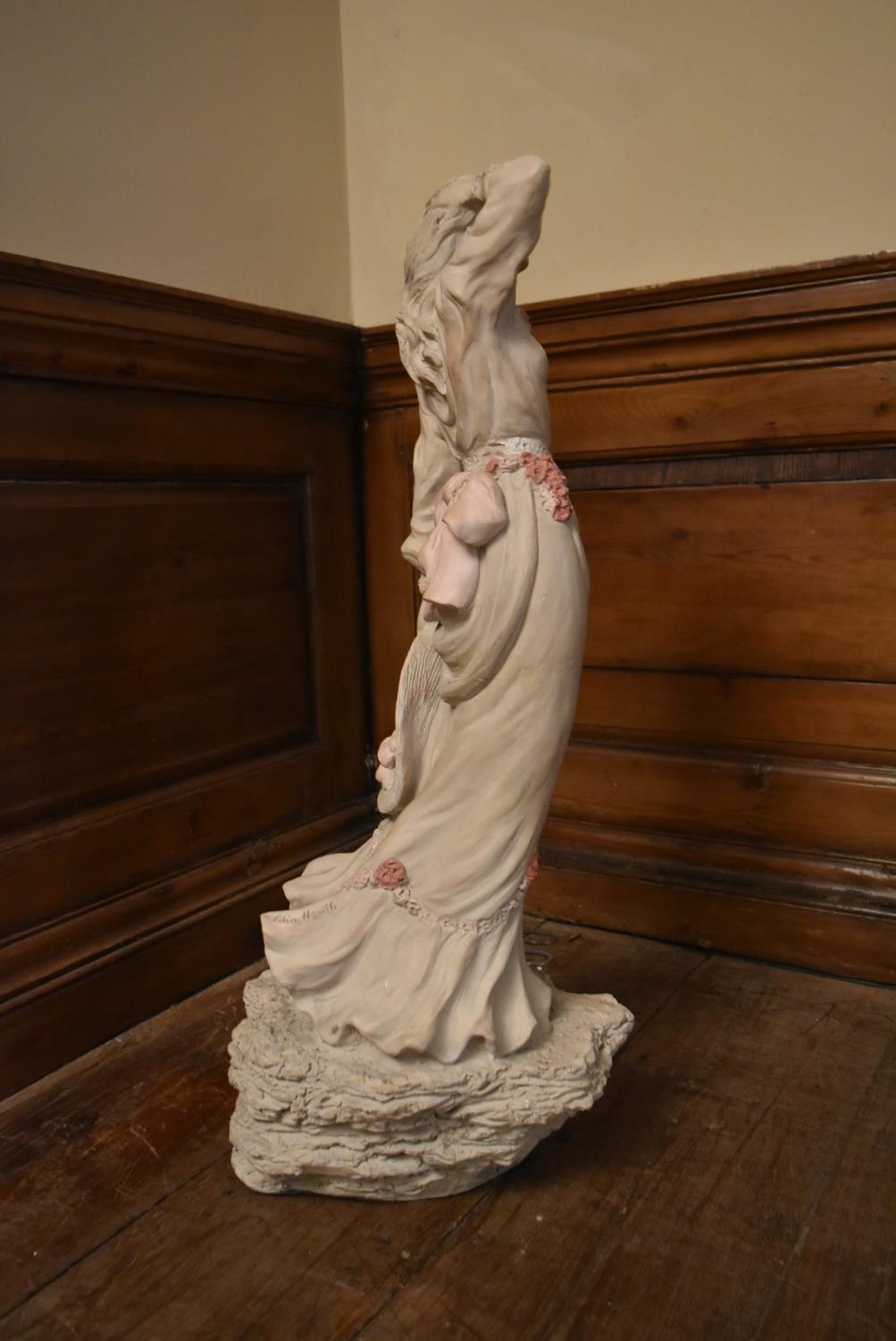 Alice Heath - a plaster sculpture of a woman with painted detail, signed by artist. H.78 W.34cm - Image 4 of 7