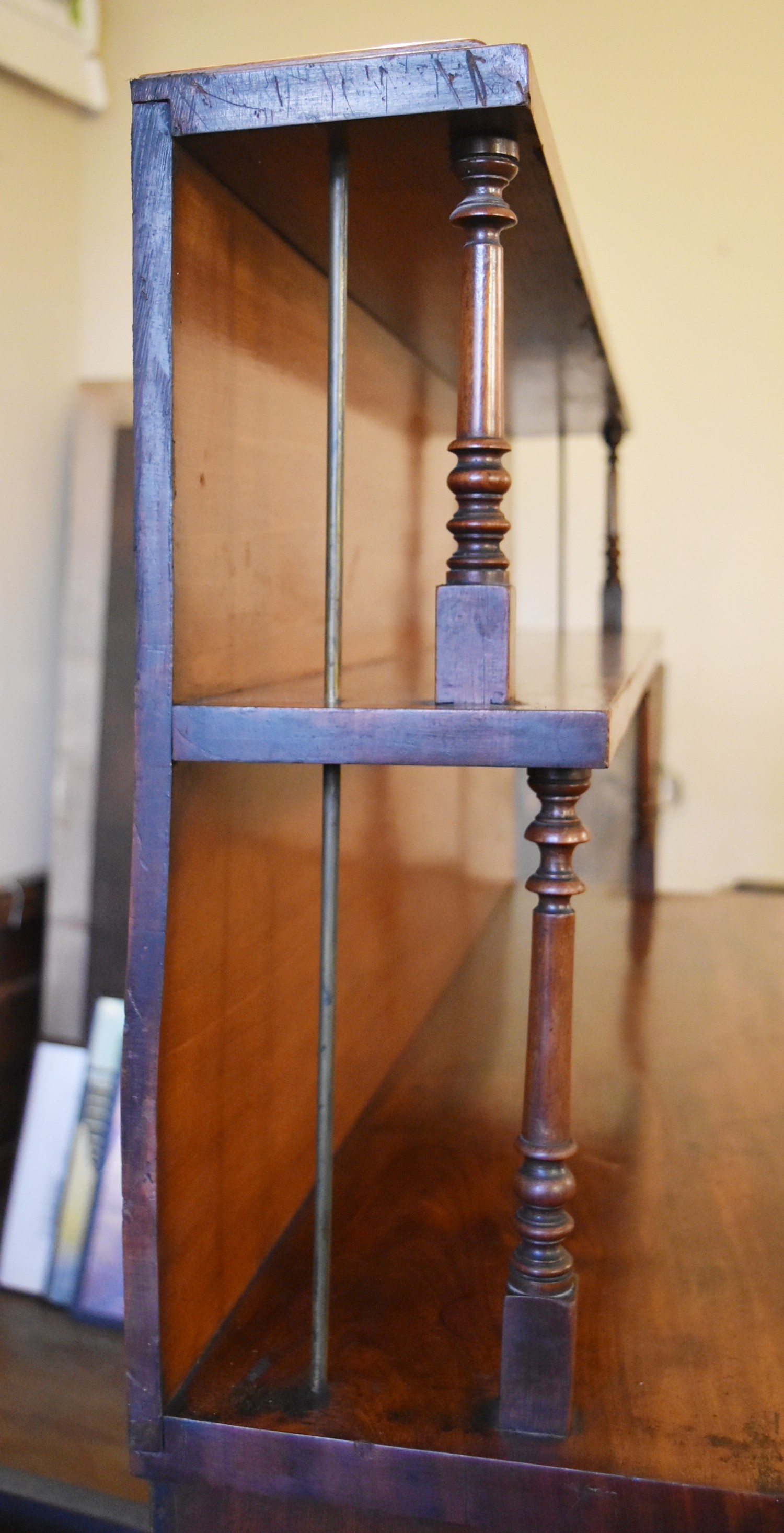 A 19th century mahogany chiffonier with raised and shelved upstand above deep frieze drawer and - Image 5 of 11