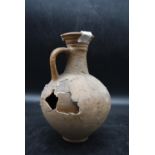 A Single Handed Roman Clay Pitcher dated AD 100. Accompanied by provenance. H.25cm