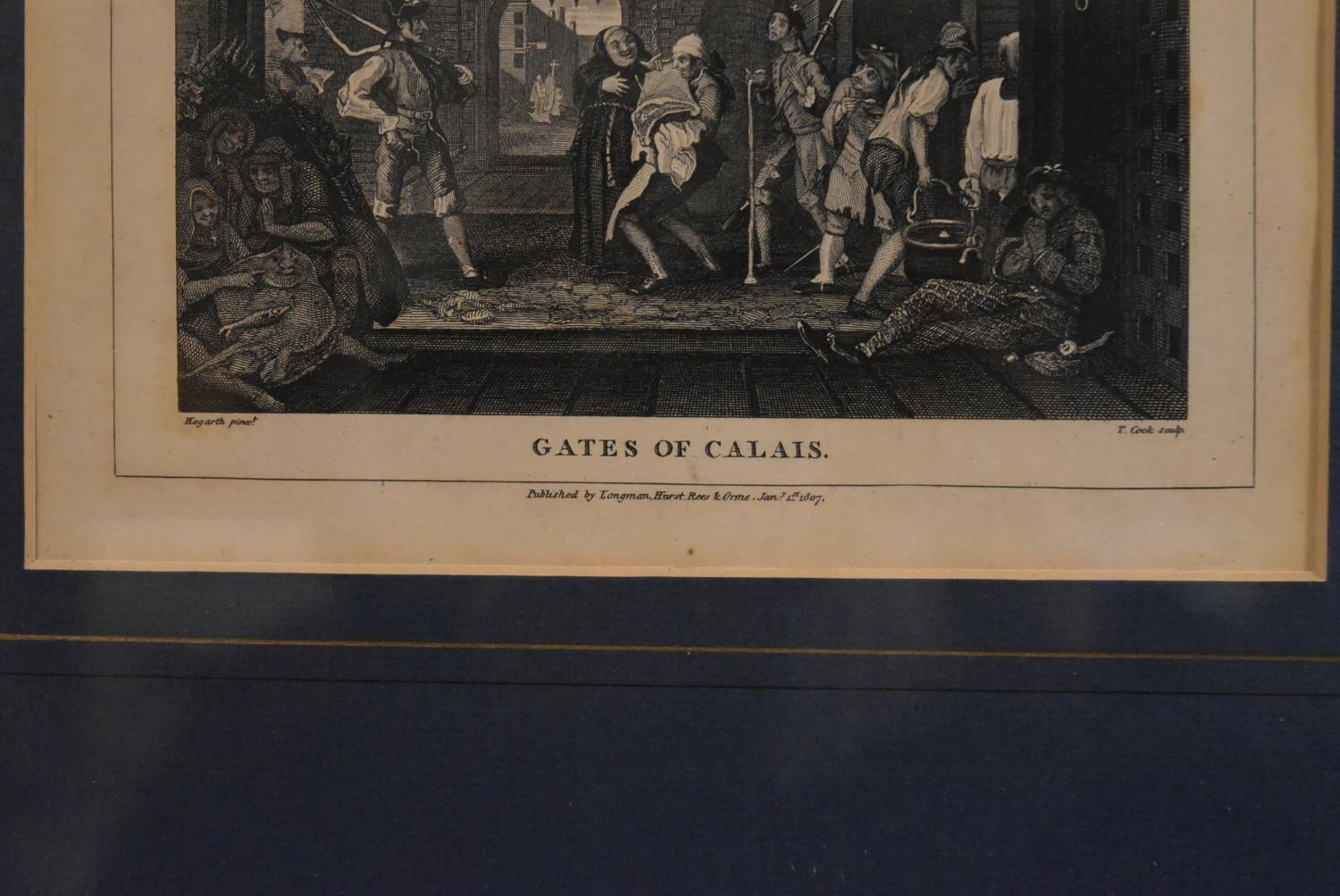 A pair of framed and glazed prints, Gates of Calais and Hymen and Cupid. H.33 W.34cm (2) - Image 5 of 8