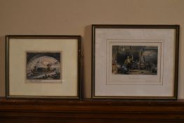 Two framed and glazed prints. H.32 W.37cm (2)