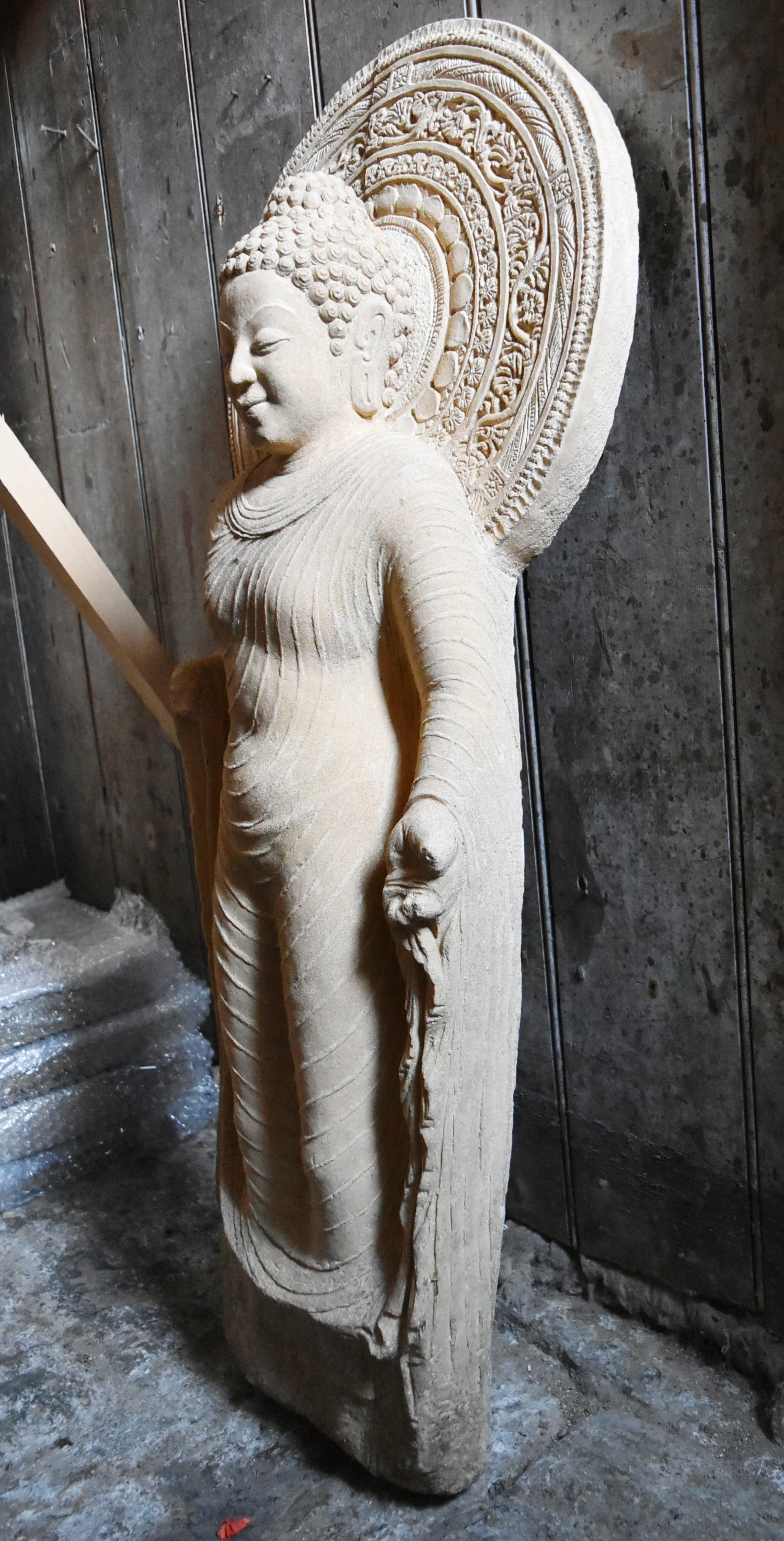 A 20th century composite garden statue of Rashrapati Bhavan Buddha, Mathura. H.55cm - Image 5 of 5