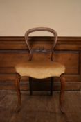 A Victorian mahogany balloon back dining chair. H.86 W.46 D.42cm