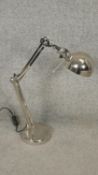 A contemporary vintage style chrome anglepoise lamp. H.55cm