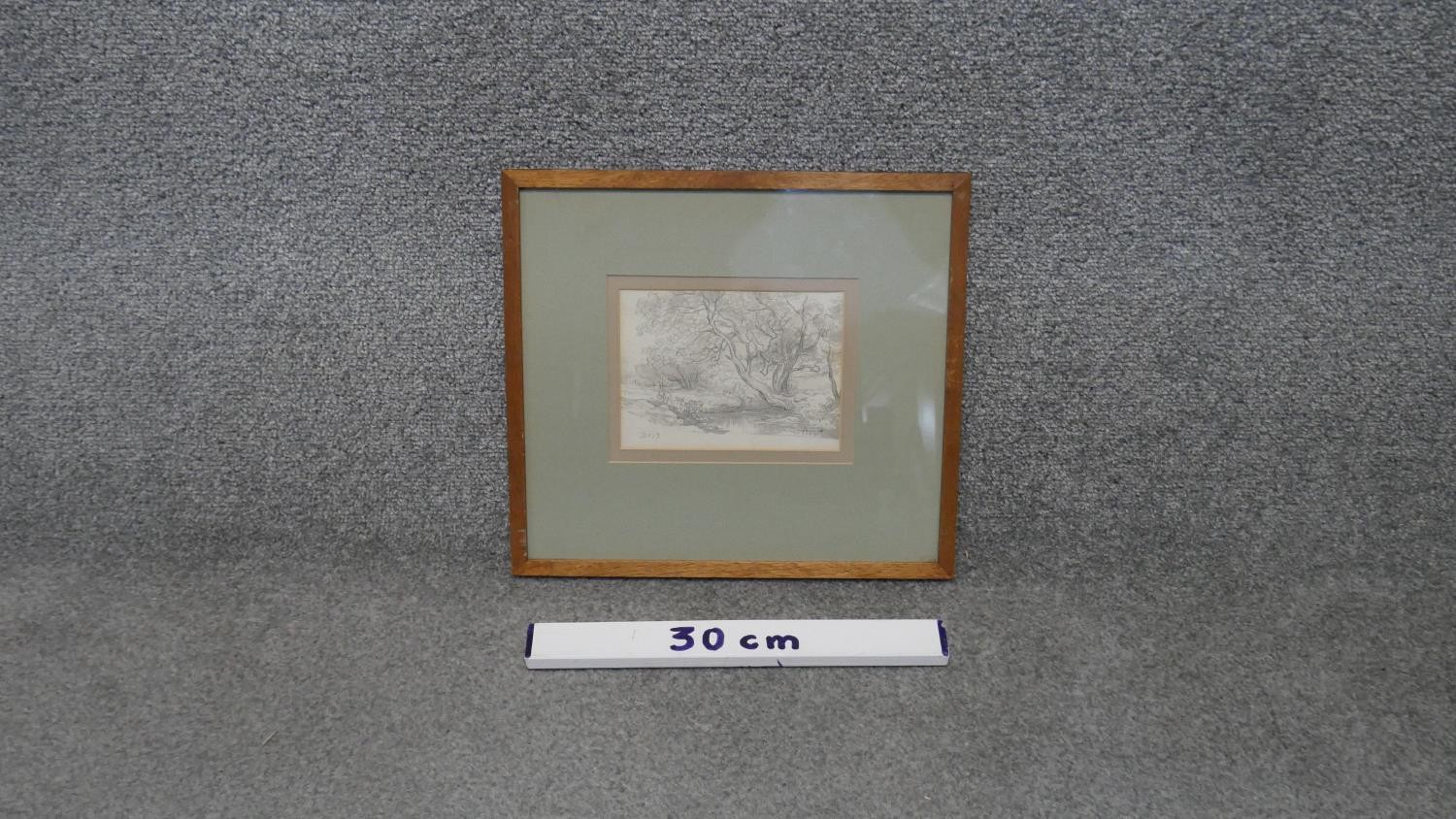 John Glover (1767 - 1849) A framed and glazed pencil and watercolour landcape. Signed by artists, - Image 3 of 5