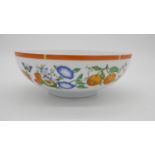 A Hermes La Siesta pattern porcelain serving bowl. Makers mark to the base. Dia.20cm