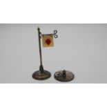 An EPNS bridge card suit stand and silver card suit spinner. Spinner hallmarked: Gy & Co for