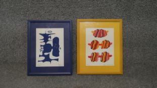 Dana Roman (20th Century) Two framed and glazed abstract coloured lithographs. Editions 58/70 and