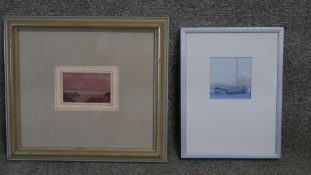 Peter Peterson (b. 1934) - Two framed and glaze framed and glazed watercolours on paper 'Rocks,