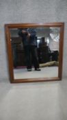 A mahogany framed wall mirror with bevelled plate. H87 W80