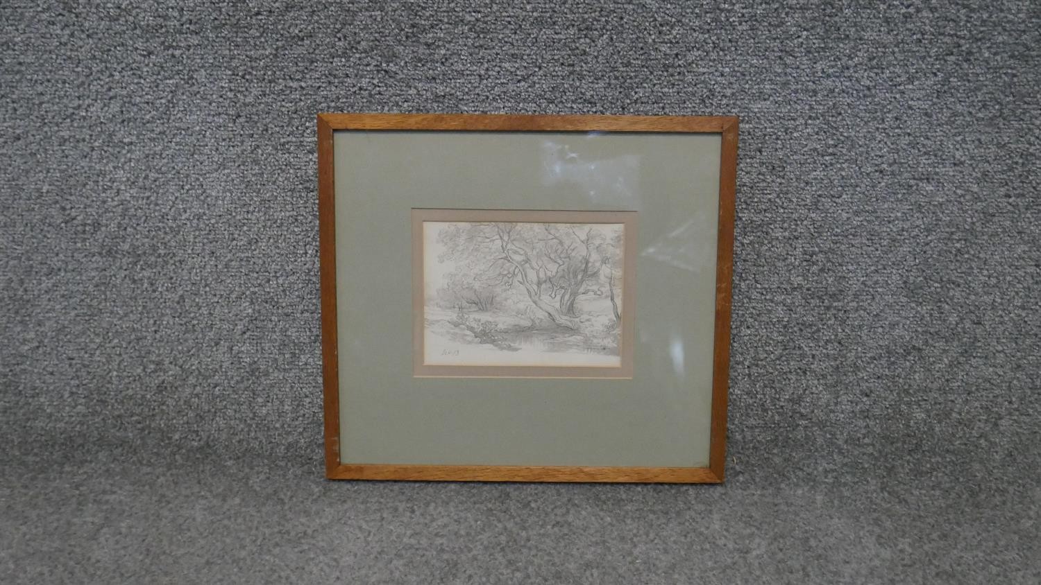 John Glover (1767 - 1849) A framed and glazed pencil and watercolour landcape. Signed by artists, - Image 2 of 5