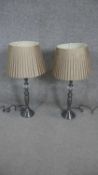 A pair of contemporary table lamps.