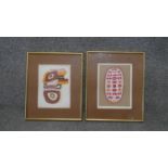 Dana Roman (20th Century) Two framed and glazed signed Artist proof abstract coloured lithographs.