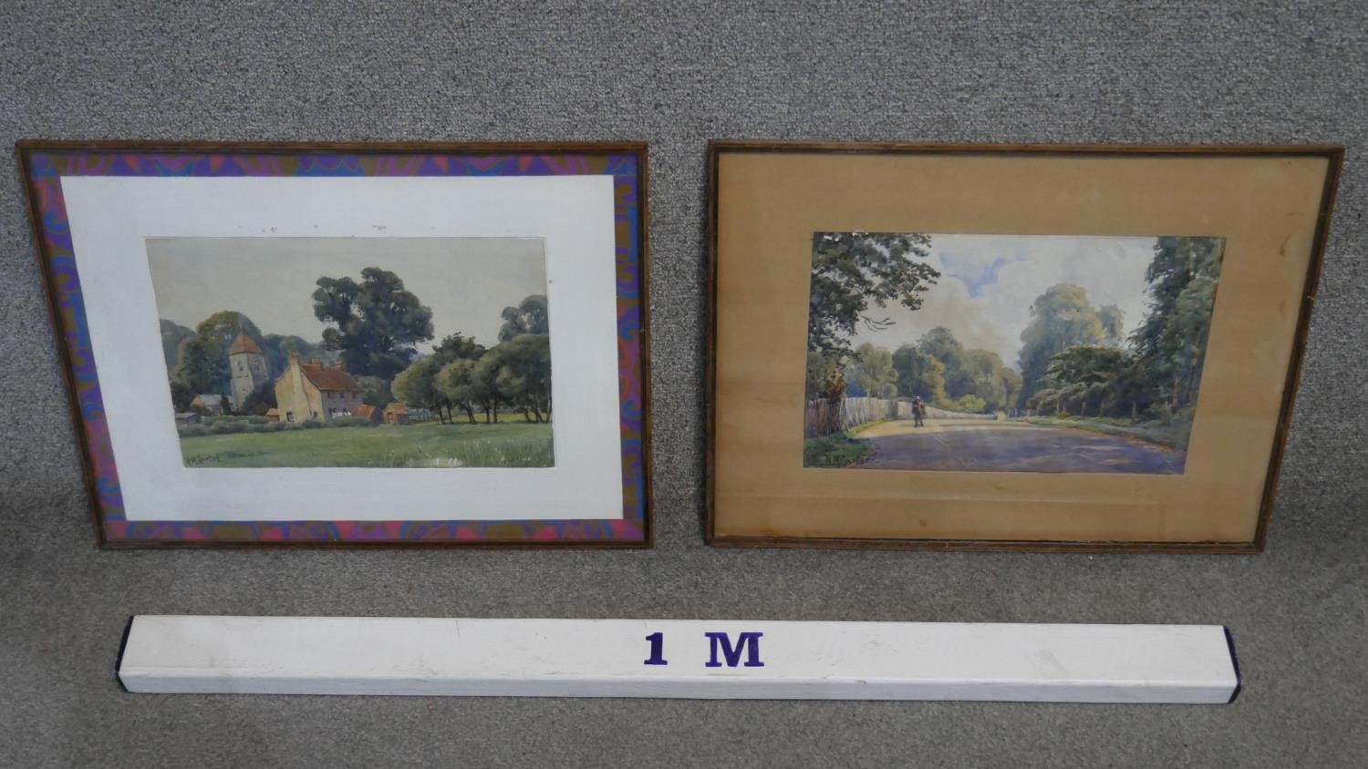 H. M. Carter, British School - Two framed and glazed 19th/20th Century watercolour landscapes on - Image 2 of 6