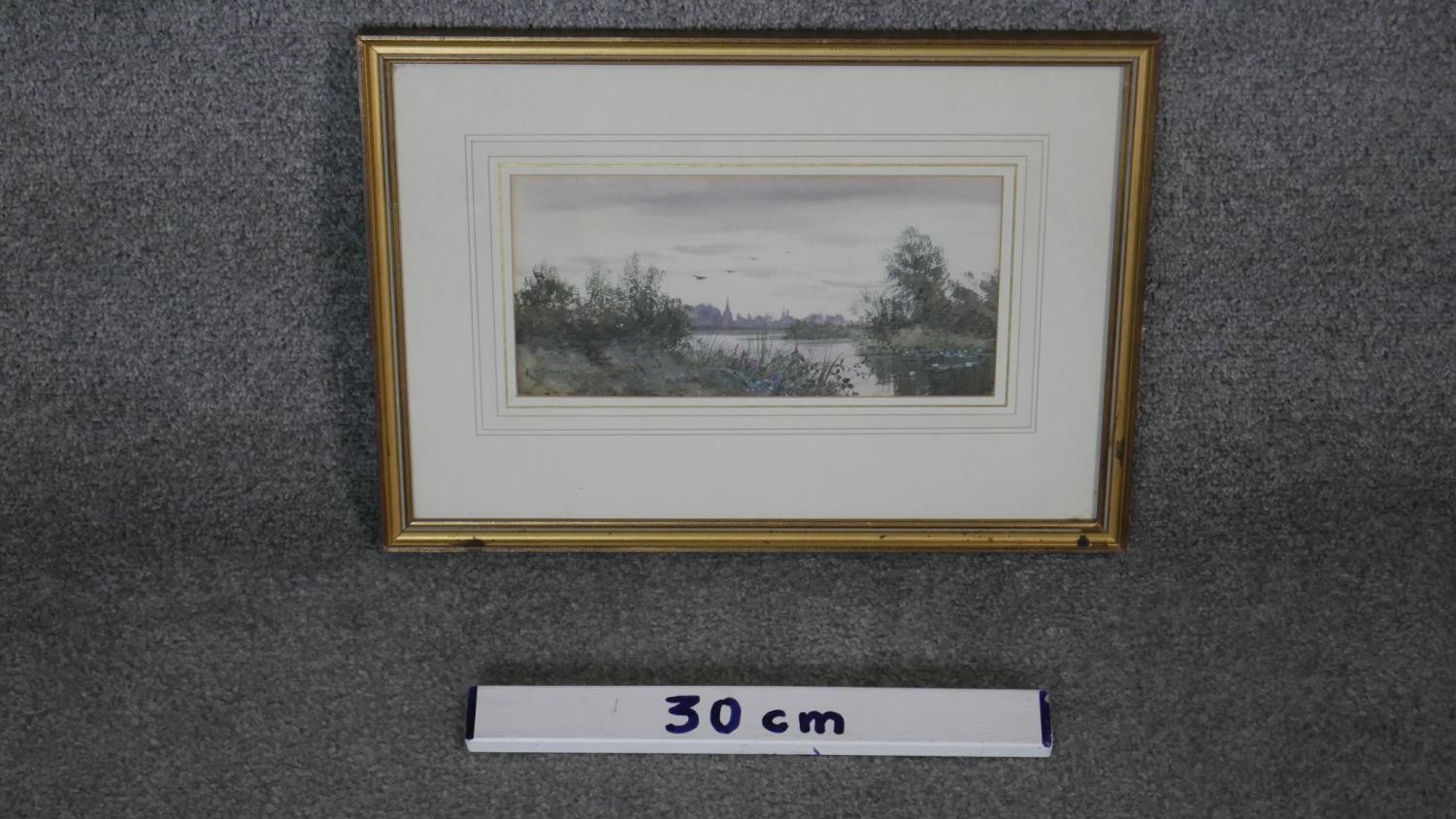 Robert Winchester Fraser (1848 - 1906) A framed and glazed watercolour of Oakley Church with river - Image 3 of 5