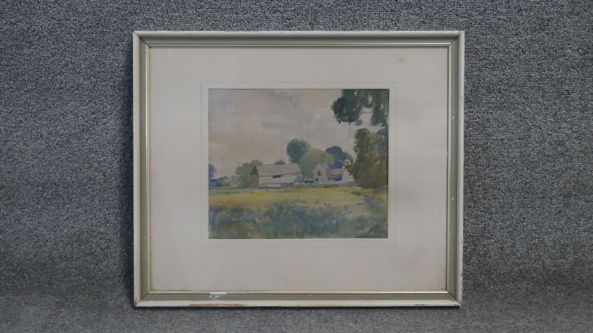 Two framed and glazed watercolours, one depicting Flamborough Head on the Yorkshire Coast, 1922. - Image 3 of 8