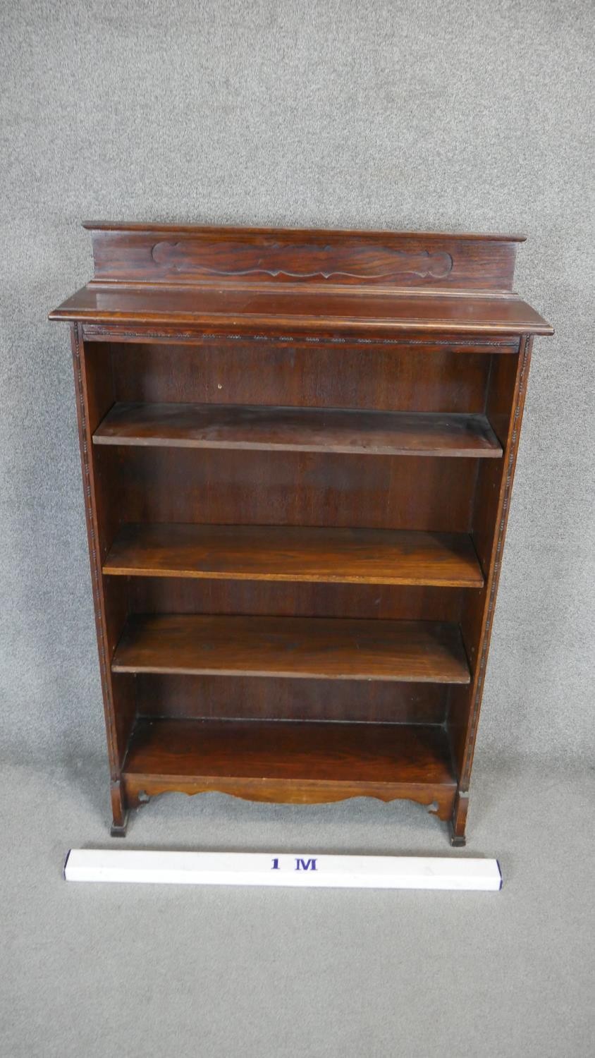 A mid century oak open bookcase. H.140 W.90 D.25cm - Image 4 of 4