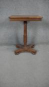 A William IV rosewood lamp table on acanthus carved pedestal base. H.62 W.46 D.36cm