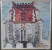 Arthur Raymond Hundleby MCSD - A framed and glazed watercolour and ink of Wood Norton church, signed