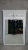 A French Empire style pier or overmantel mirror in moulded fibreglass frame. H.172 W.107cm