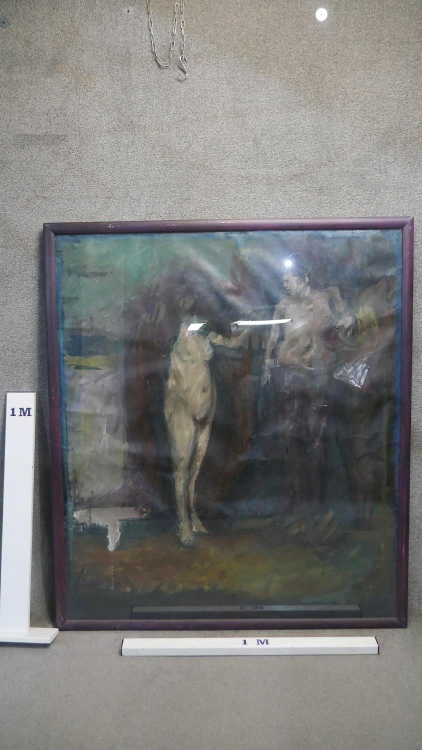 A large framed and glazed oil on paper, A M Creamer, The Story of the Stroud, inscription to the - Image 2 of 3