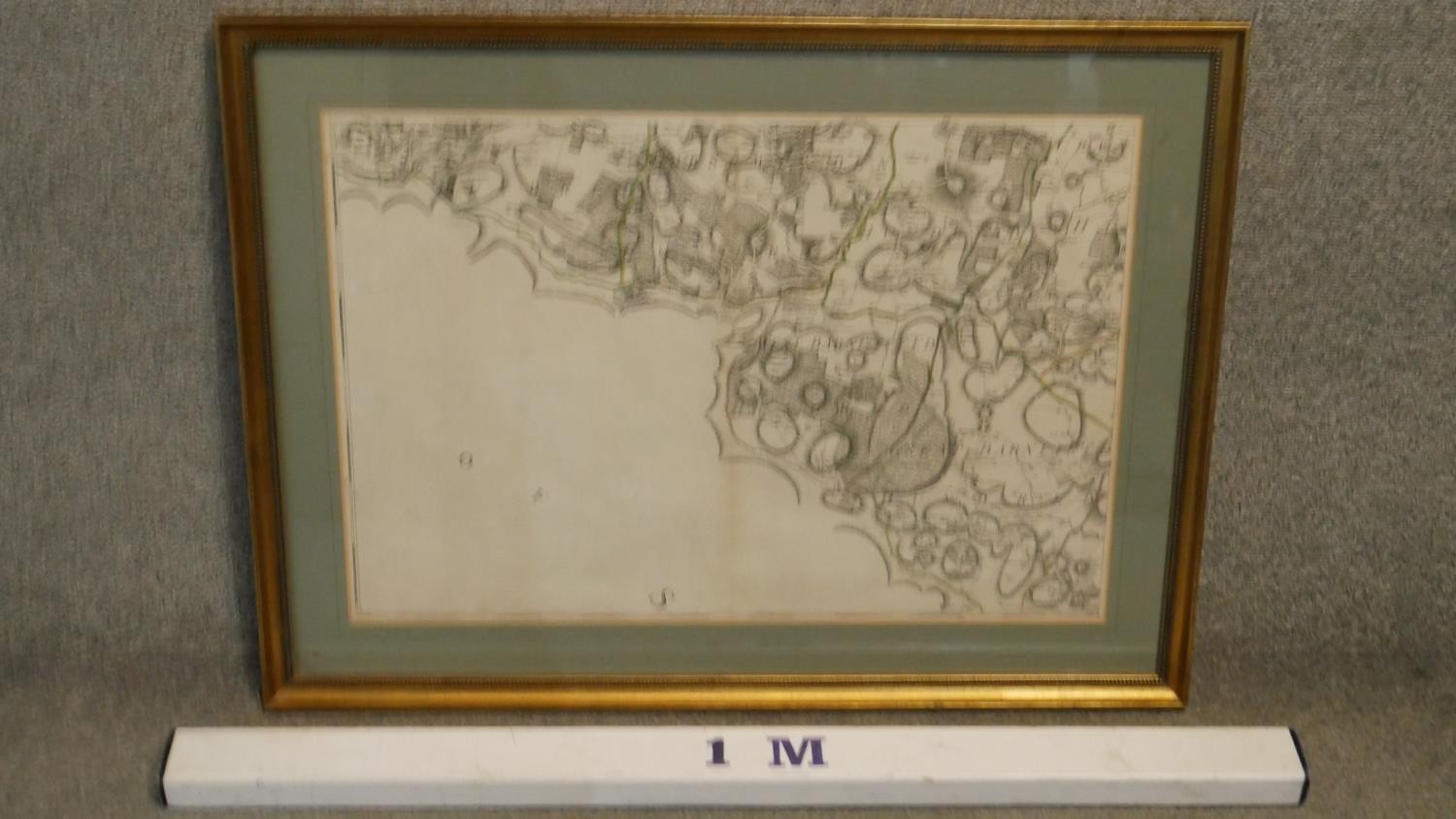 A framed and glazed antique map of West Barnbeld. H.64 W.85cm - Image 3 of 3