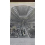A Victorian framed and glazed hand coloured engraving of the Hunterian Museum - Royal College of