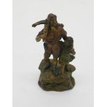 After Richard Kissling- A miniature cold painted bronze of William Tell and his son standing on a