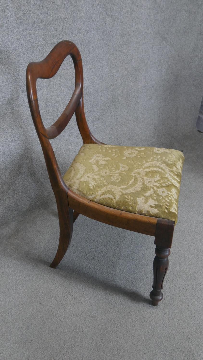 A 19th century mahogany balloon back dining chair along with a similar example. - Image 4 of 4