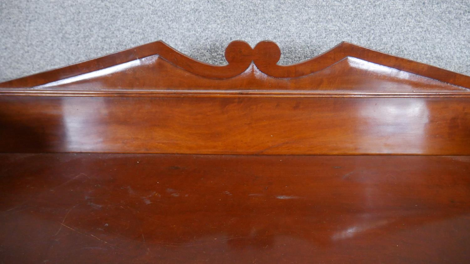 A Regency mahogany twin pedestal sideboard with flame mahogany panel doors flanked by pilasters on - Image 4 of 5