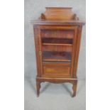 An Edwardian mahogany and satinwood inlaid music cabinet. H.120 W.56 D.36cm