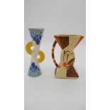 A Moorland Chelsea Works, Burslem, Crocus design YoYo vase along with a vintage Myott and Sons