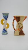 A Moorland Chelsea Works, Burslem, Crocus design YoYo vase along with a vintage Myott and Sons