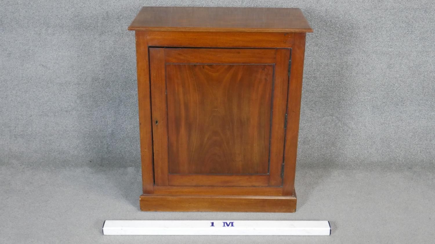 A 19th century flame mahogany pier cabinet on plinth base. H.88 W.75 D.40cm - Image 3 of 3