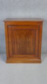 A 19th century flame mahogany pier cabinet on plinth base. H.88 W.75 D.40cm